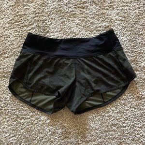 Lulu lemon camo running shorts.